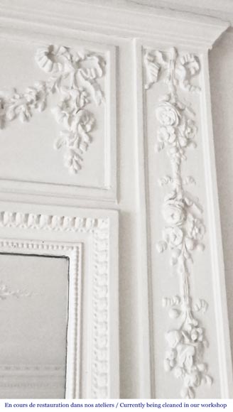 Louis XVI style trumeau decorated with floral garlands-2