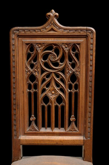 Set of 12 Neo-Gothic chairs featuring four different types of openwork backs-3