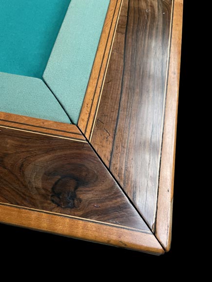 PORET AND PANNETIER, French billiard table in the Louis-Philippe style with rich marquetry decoration, resting on six gilt bronze lion's feet-8