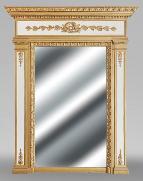 Louis XVI style trumeau enhanced with gold paint-0