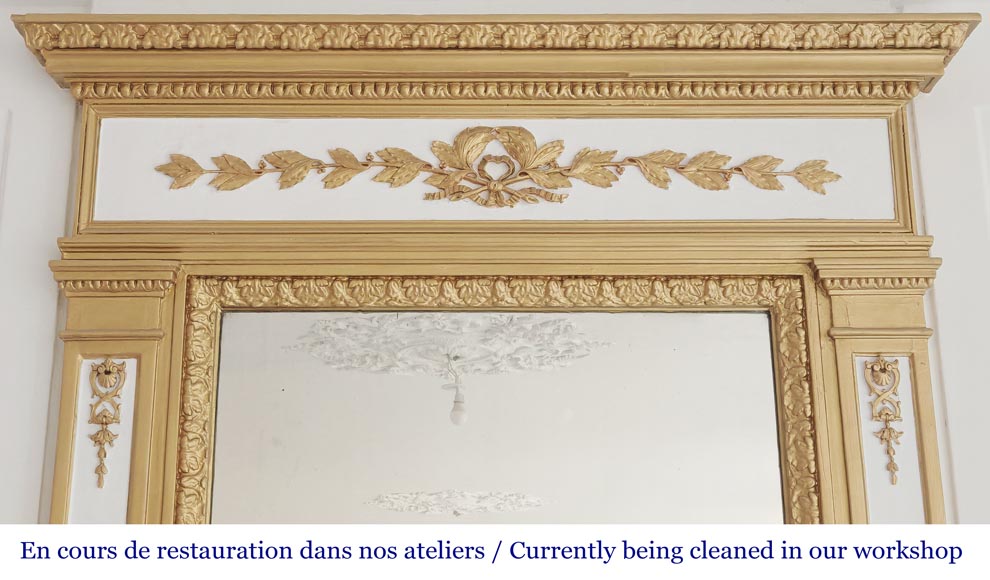 Louis XVI style trumeau enhanced with gold paint-1