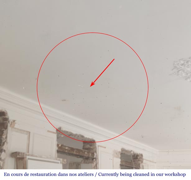 Louis XVI style trumeau enhanced with gold paint-5