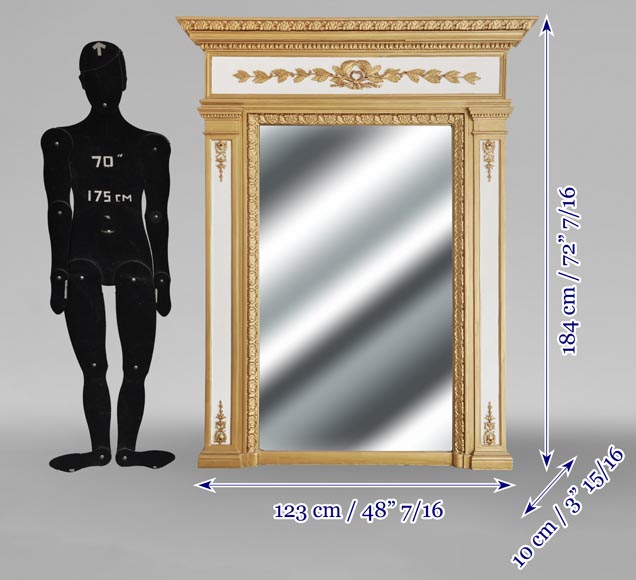 Louis XVI style trumeau enhanced with gold paint-6