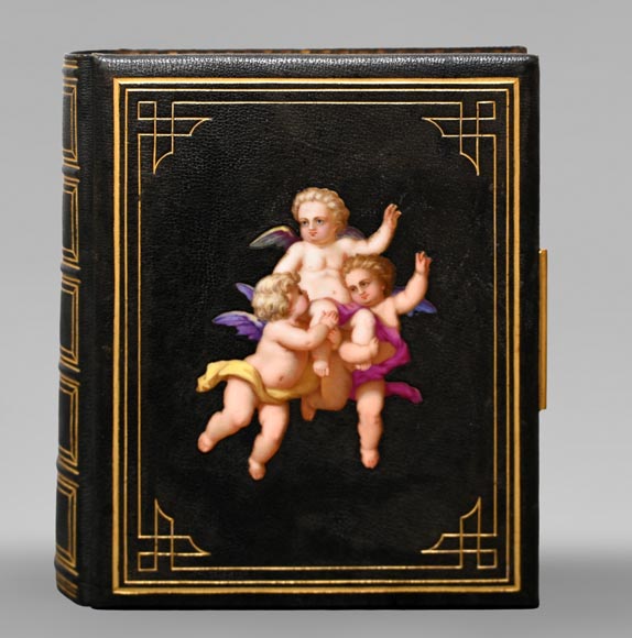 Julien-Nicolas Rivart (1802-1867) – Photo album with porcelain marquetry decoration on leather-0