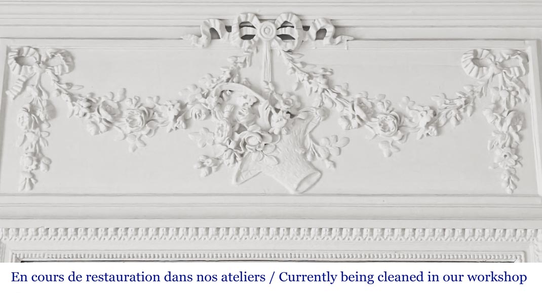 Louis XVI style trumeau decorated with a floral basket-1