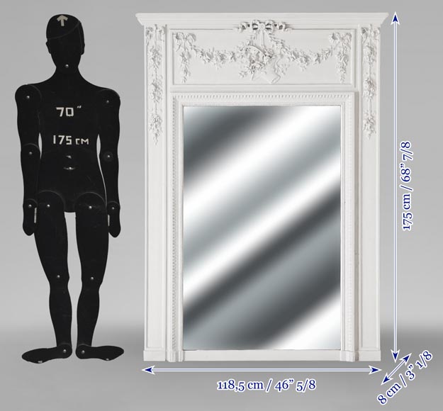 Louis XVI style trumeau decorated with a floral basket-6