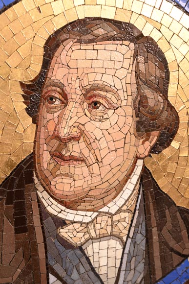 Antonio Salviati (Vicenza, 1816 – Venice, 1890), attributed to Pair of mosaic portraits of Gioachino Rossini and Baldassarre Peruzzi Antonio Salviati (Vicenza, 1816 – Venice, 1890), attributed to Pair of mosaic portraits of Gioachino Rossini and Baldassarre Peruzzi-1