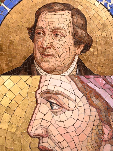 Antonio Salviati (Vicenza, 1816 – Venice, 1890), attributed to Pair of mosaic portraits of Gioachino Rossini and Baldassarre Peruzzi Antonio Salviati (Vicenza, 1816 – Venice, 1890), attributed to Pair of mosaic portraits of Gioachino Rossini and Baldassarre Peruzzi-3