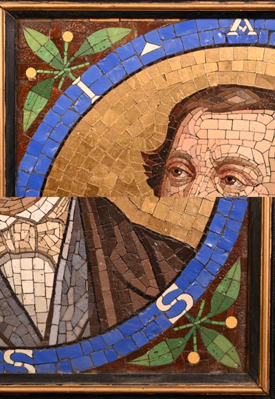 Antonio Salviati (Vicenza, 1816 – Venice, 1890), attributed to Pair of mosaic portraits of Gioachino Rossini and Baldassarre Peruzzi Antonio Salviati (Vicenza, 1816 – Venice, 1890), attributed to Pair of mosaic portraits of Gioachino Rossini and Baldassarre Peruzzi-4