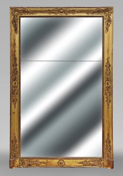 Small gilded Louis Philippe period trumeau, richly decorated-0