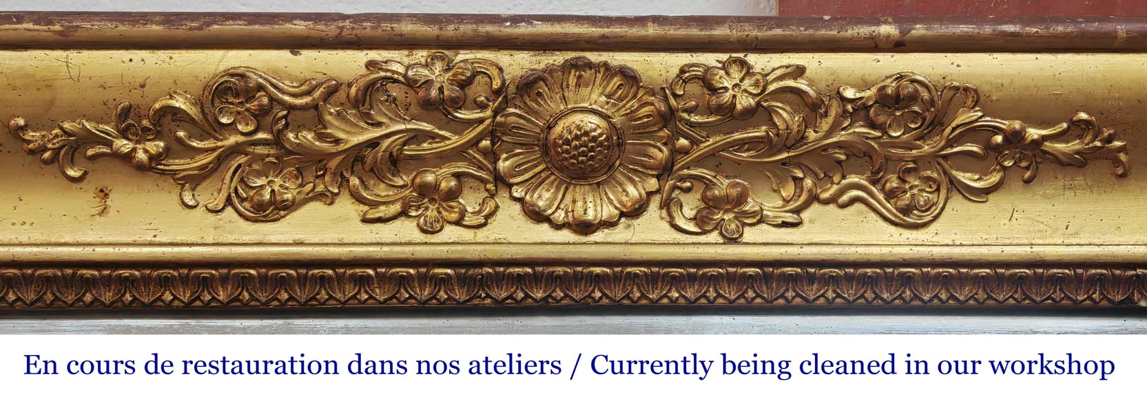 Small gilded Louis Philippe period trumeau, richly decorated-1