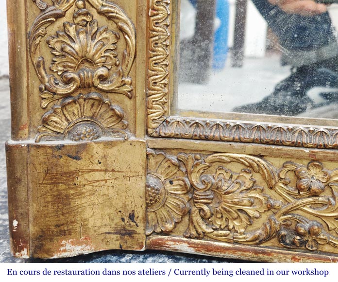 Small gilded Louis Philippe period trumeau, richly decorated-3