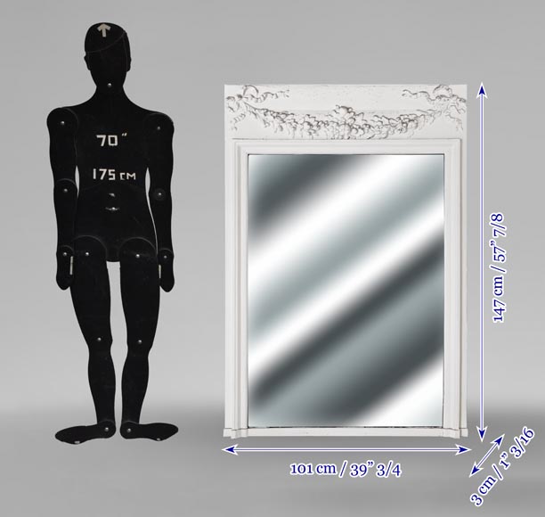 Louis XVI style trumeau decorated with a floral garland Louis XVI style trumeau decorated with a floral garland-5