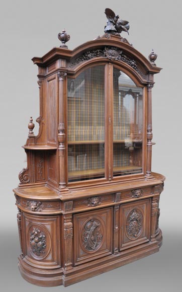 Large glazed Napoléon III period cabinet with rustic décor-0