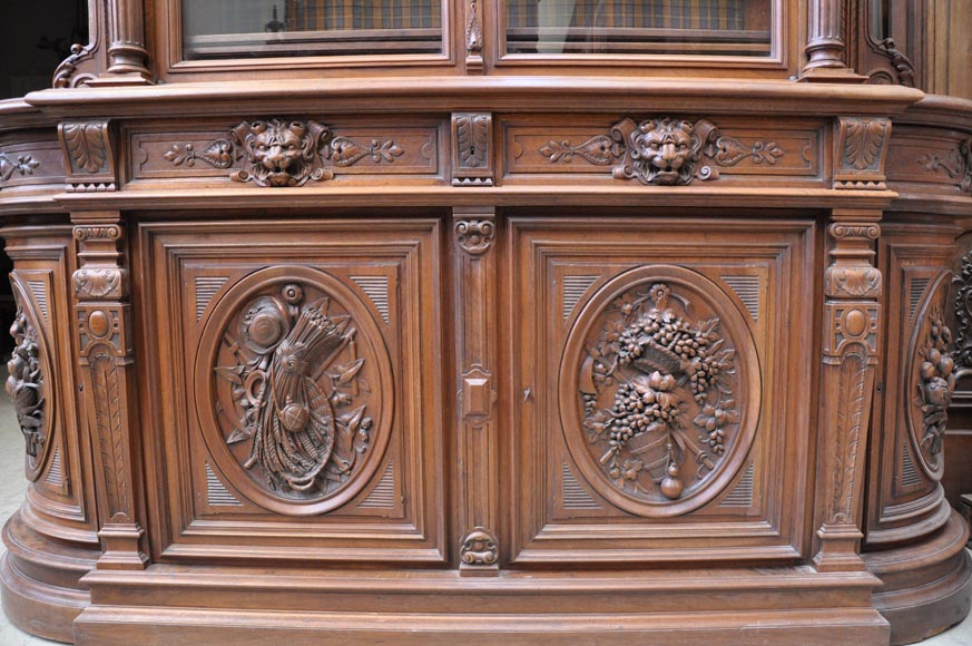 Large glazed Napoléon III period cabinet with rustic décor-1