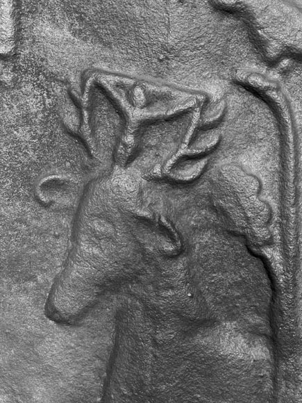 Cast iron fireplace plaque depicting Cast iron fireplace plaque depicting