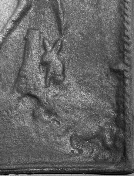 Cast iron fireplace plaque depicting Cast iron fireplace plaque depicting