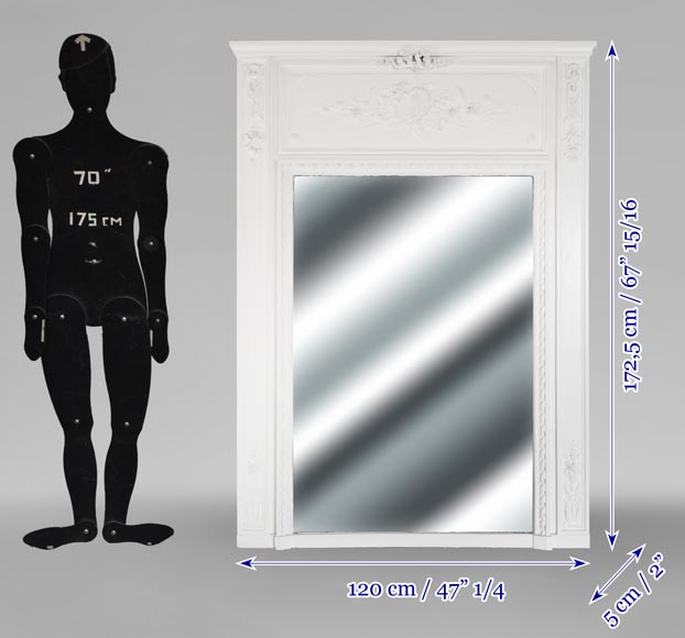 Louis XVI style trumeau with musical instruments-7