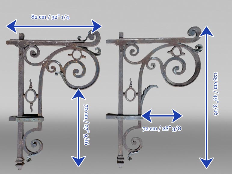 Pair of cast iron wall brackets in the Napoleon III style-5