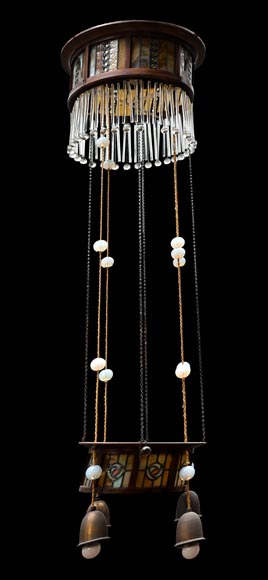 Art Deco hanging light fixture-0