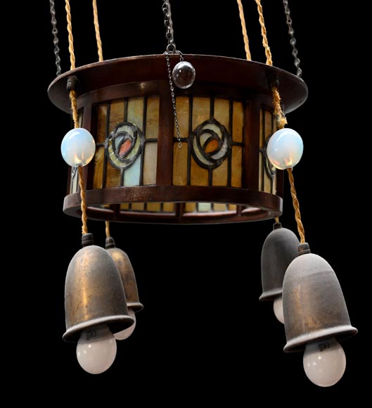 Art Deco hanging light fixture-1