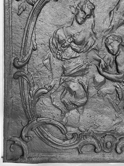 Louis XV style fireplace plaque with a gallant scene Louis XV style fireplace plaque with a gallant scene-2