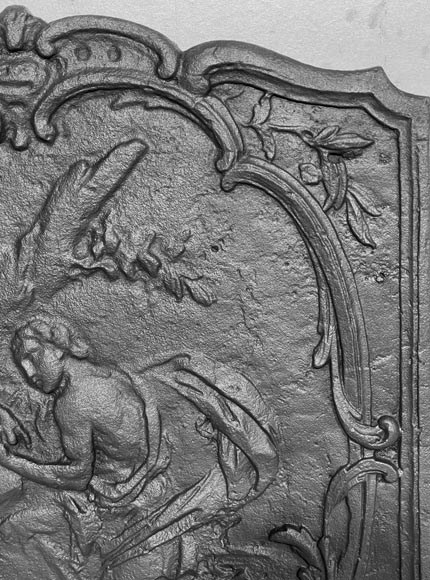 Louis XV style fireplace plaque with a gallant scene Louis XV style fireplace plaque with a gallant scene-5