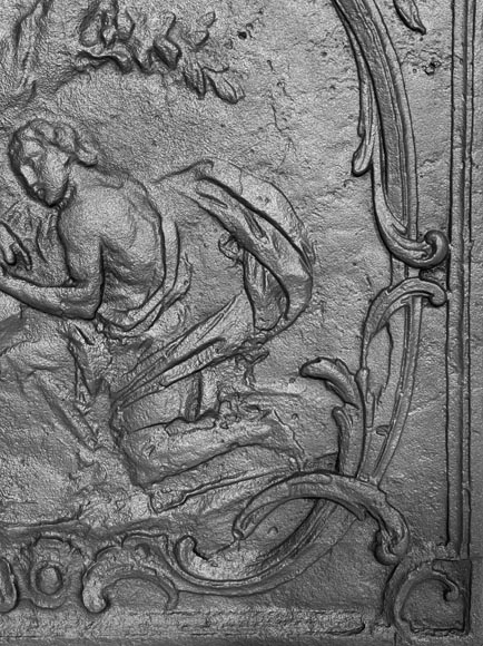 Louis XV style fireplace plaque with a gallant scene Louis XV style fireplace plaque with a gallant scene-6