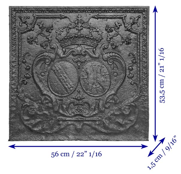 Fireplace plaque with crowned coat of arms Fireplace plaque with crowned coat of arms-9
