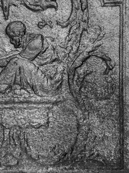 Fireplace plaque with figures near the fire Fireplace plaque with figures near the fire-6