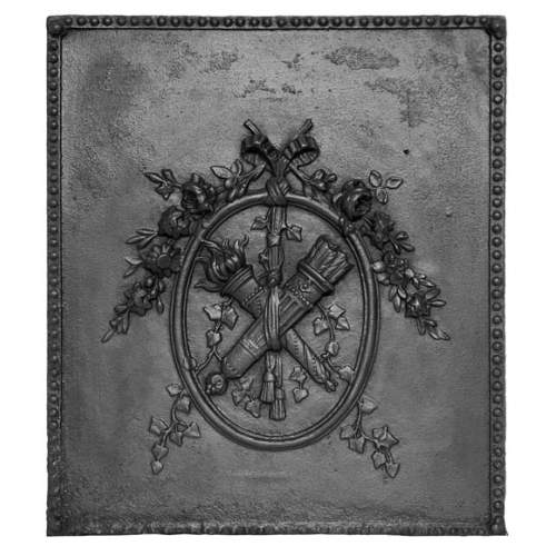 Louis XVI style fireplace plaque with quivers and torches