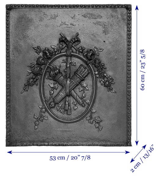 Louis XVI style fireplace plaque with quivers and torches Louis XVI style fireplace plaque with quivers and torches-8