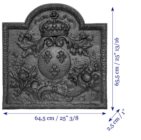 Fireplace plaque with the arms of France and cornucopia Fireplace plaque with the arms of France and cornucopia-8