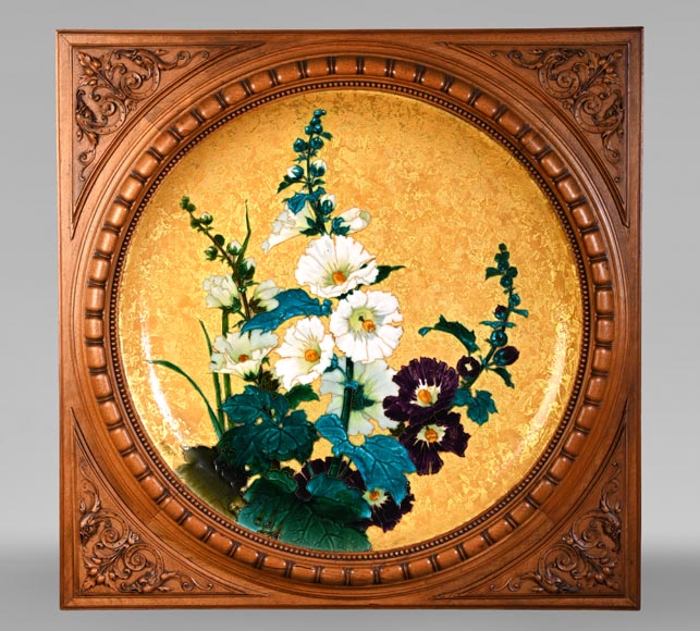 MILET & DIFFLOTH – Ornamental Glazed Ceramic Charger with Wildflower Decor-0