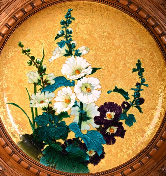 MILET & DIFFLOTH – Ornamental Glazed Ceramic Charger with Wildflower Decor-1