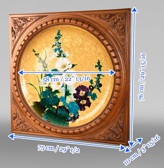 MILET & DIFFLOTH – Ornamental Glazed Ceramic Charger with Wildflower Decor-11