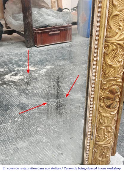 A richly gilded trumeau in the Napoleon III style, decorated with putti A richly gilded trumeau in the Napoleon III style, decorated with putti-8