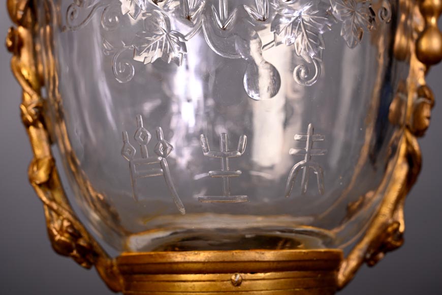 “Gourd” bowl, engraved crystal and gilt bronze “Gourd” bowl, engraved crystal and gilt bronze-8