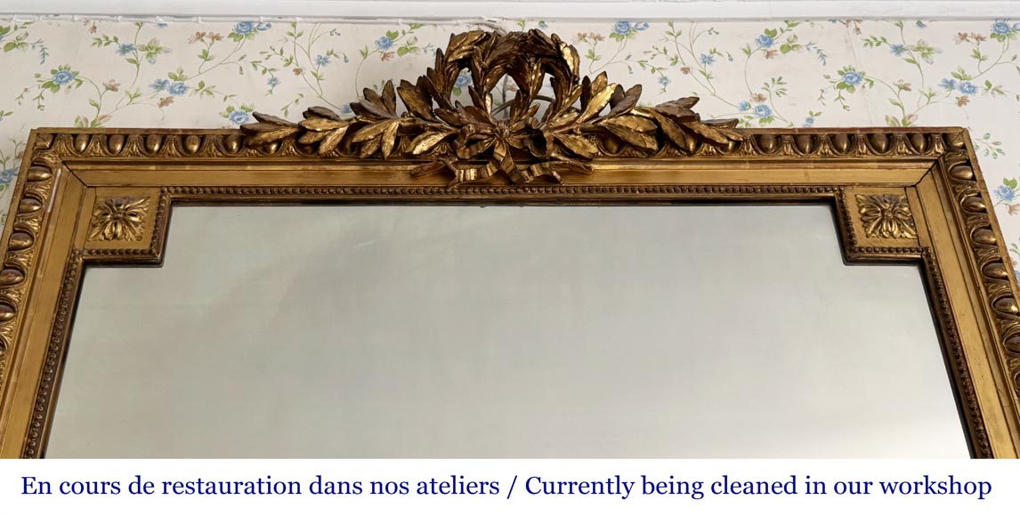 Louis XVI style trumeau decorated with a double laurel wreath-1