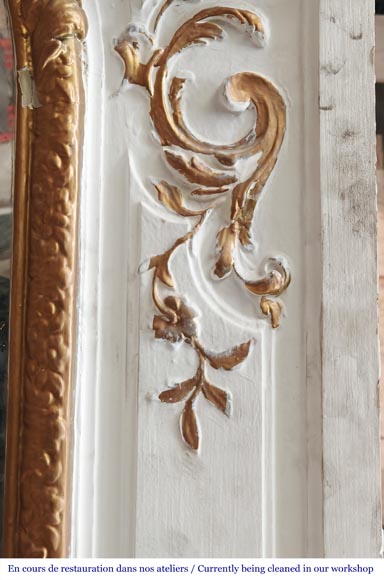 Louis XV style trumeau decorated with a shell in gilt paint Louis XV style trumeau decorated with a shell in gilt paint-2