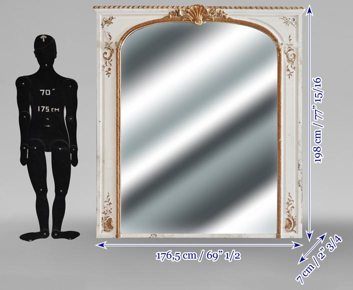 Louis XV style trumeau decorated with a shell in gilt paint Louis XV style trumeau decorated with a shell in gilt paint-6