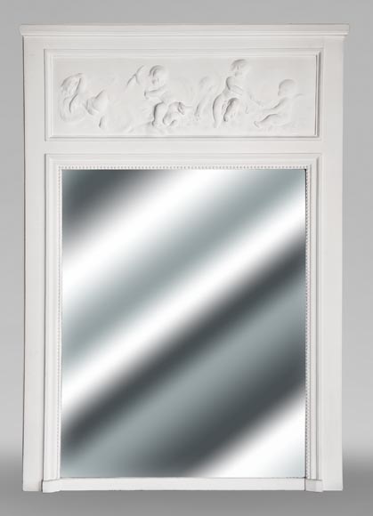 Louis XVI style trumeau with putti decoration-0