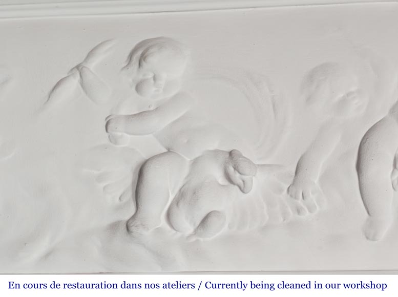 Louis XVI style trumeau with putti decoration-3