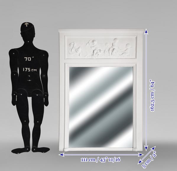 Louis XVI style trumeau with putti decoration-6