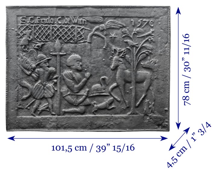 “The Conversion of Saint Hubert” Large modern cast iron fireplace plaque “The Conversion of Saint Hubert” Large modern cast iron fireplace plaque-8
