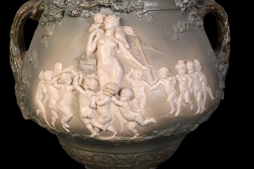 Louis Robert Carrier-Belleuse, “Bacchus and Ariadne at Naxos” Faience Louis Robert Carrier-Belleuse, “Bacchus and Ariadne at Naxos” Faience -16