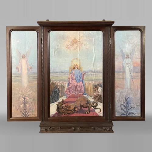 Charles-Édouard MAUGENDRE-VILLERS (1852-1922), Votive Triptych to the Virgin Mary, Protector against the Plague
