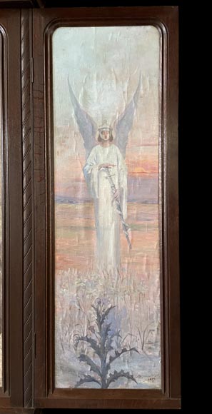 Charles-Édouard MAUGENDRE-VILLERS (1852-1922), Votive Triptych to the Virgin Mary, Protector against the Plague Charles-Édouard MAUGENDRE-VILLERS (1852-1922), Votive Triptych to the Virgin Mary, Protector against the Plague-9