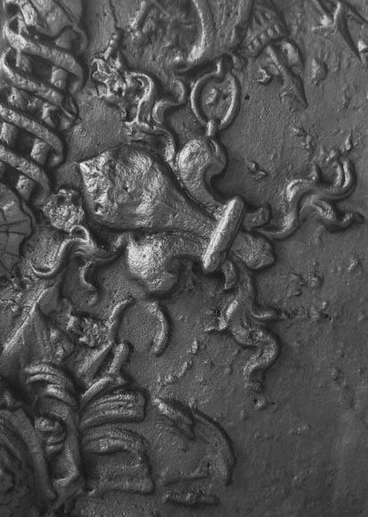 Fireplace plaque bearing the arms of France and the crowned H Fireplace plaque bearing the arms of France and the crowned H-6