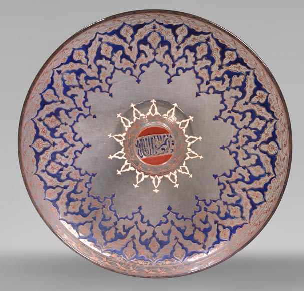 BROCARD Philippe-Joseph (in the style of) — Footed cup in blown glass with enamel and gilt decoration in the perso-islamic taste-0